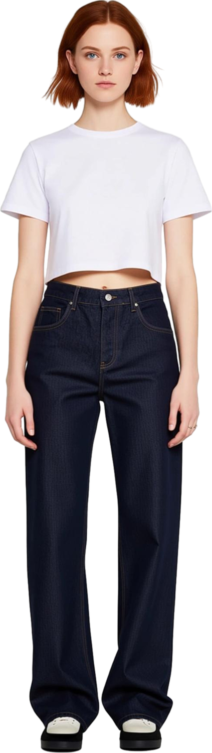 Kadın Yüksek Bel Bol Paça Denim Pantolon Fonksiyonel Dayanıklı Kaliteli Konforlu Estetik Şık