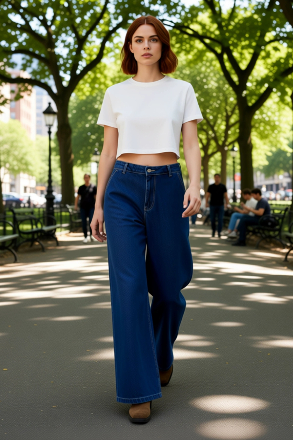 Kadın Wide Leg Denim Pantolon Fonksiyonel Dayanıklı Kaliteli Konforlu Estetik Premium Spor