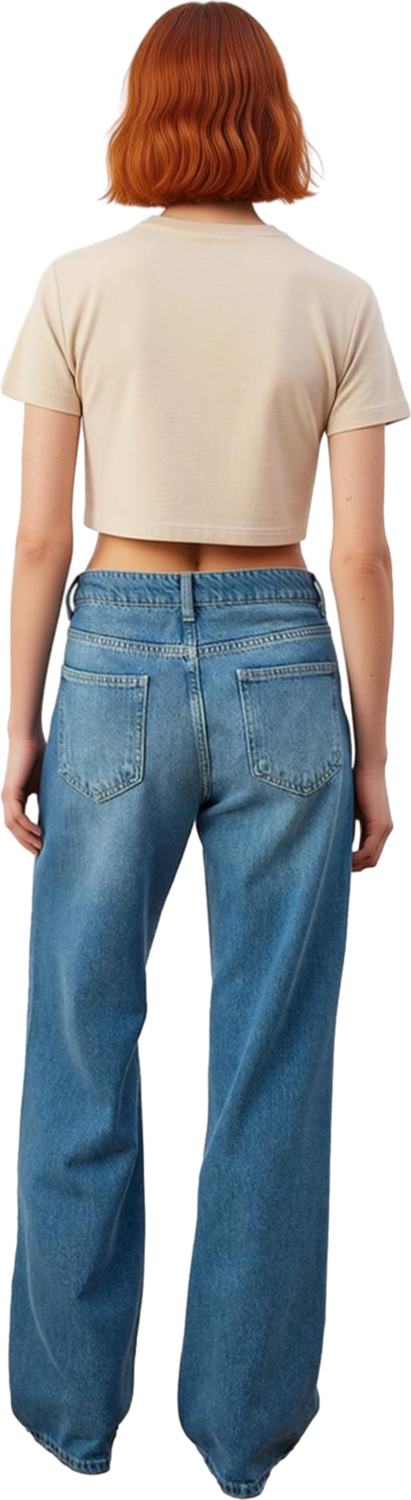 Kadın Wide Leg Denim Pantolon Yüksek Bel Fonksiyonel Dayanıklı Kaliteli Konforlu Estetik Şık