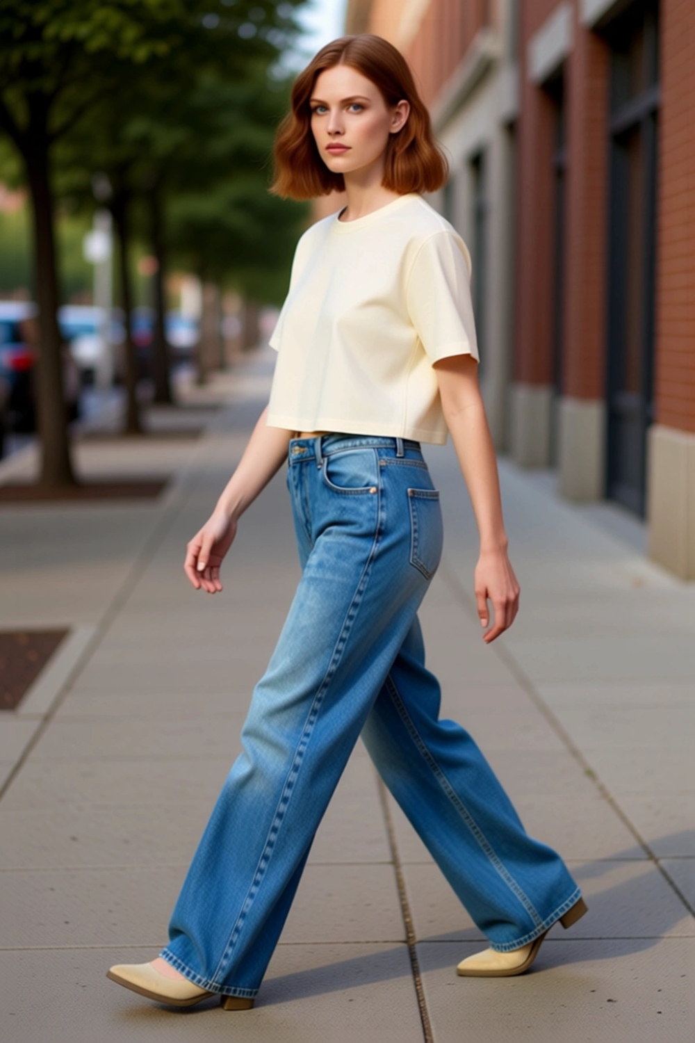 Kadın Wide Leg Denim Pantolon Yüksek Bel Fonksiyonel Dayanıklı Kaliteli Konforlu Estetik Şık