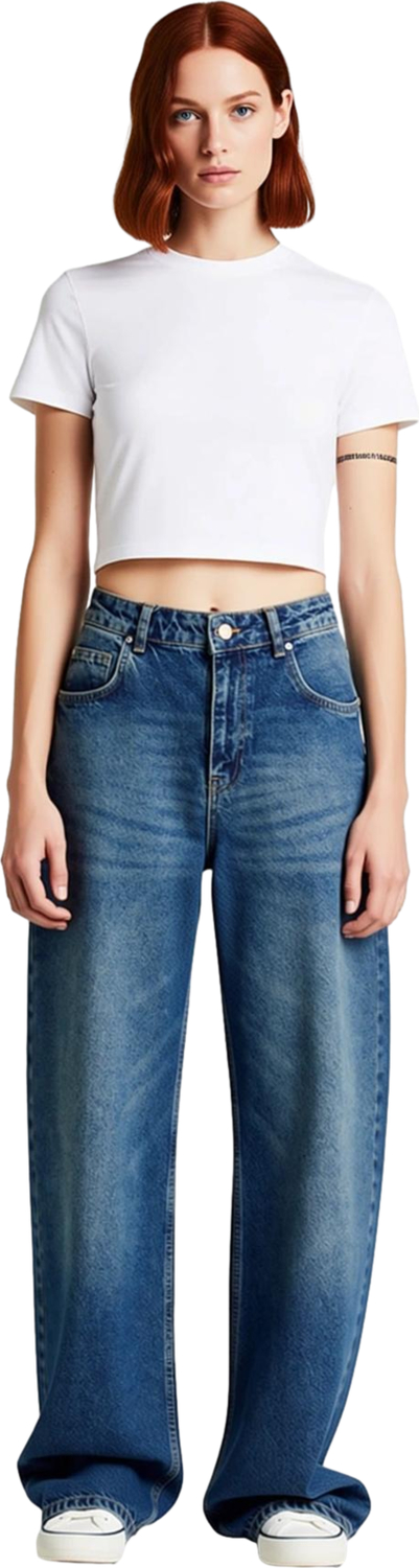 Kadın Wide Leg Yüksek Bel Denim Pantolon Fonksiyonel Dayanıklı Kaliteli Konforlu Estetik Şık