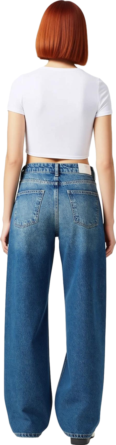 Kadın Wide Leg Yüksek Bel Denim Pantolon Fonksiyonel Dayanıklı Kaliteli Konforlu Estetik Şık