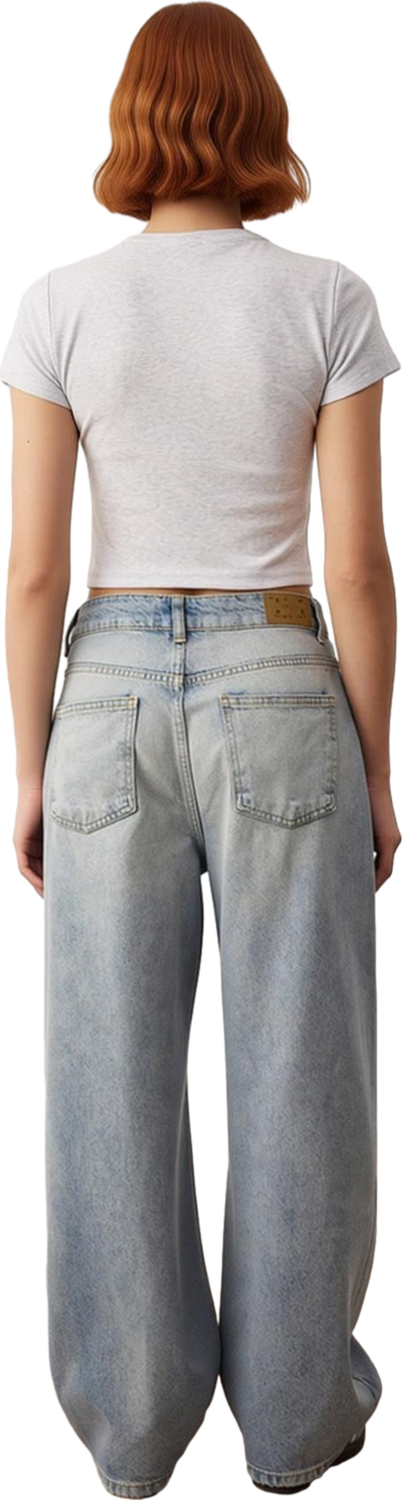 Kadın Açık Bol Kesim Normal Bel Denim Pantolon Fonksiyonel Dayanıklı Kaliteli Konforlu Şık