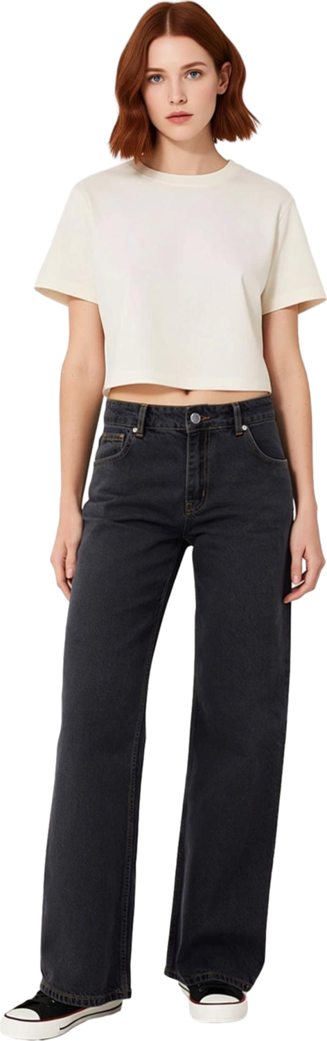 Kadın Wide Leg Denim Pantolon Fonksiyonel Dayanıklı Kaliteli Konforlu Estetik Premium Spor