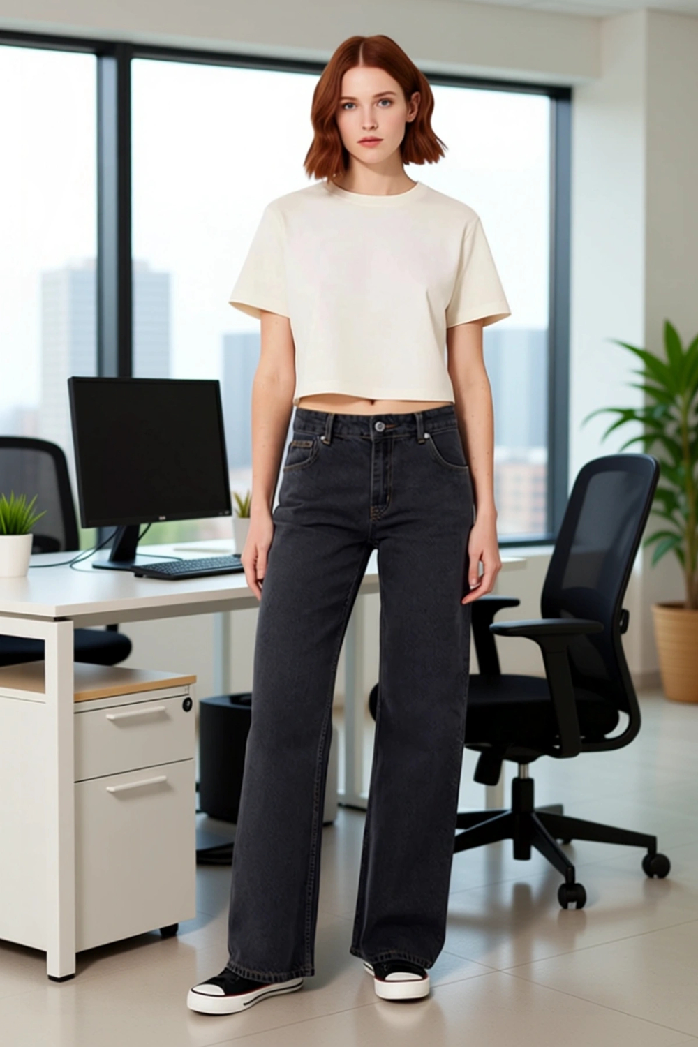 Kadın Wide Leg Denim Pantolon Fonksiyonel Dayanıklı Kaliteli Konforlu Estetik Premium Spor