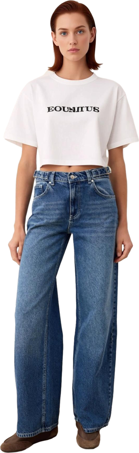 Kadın Wide Leg Düşük Bel Jean Pantolon Fonksiyonel Dayanıklı Kaliteli Konforlu Estetik Şık