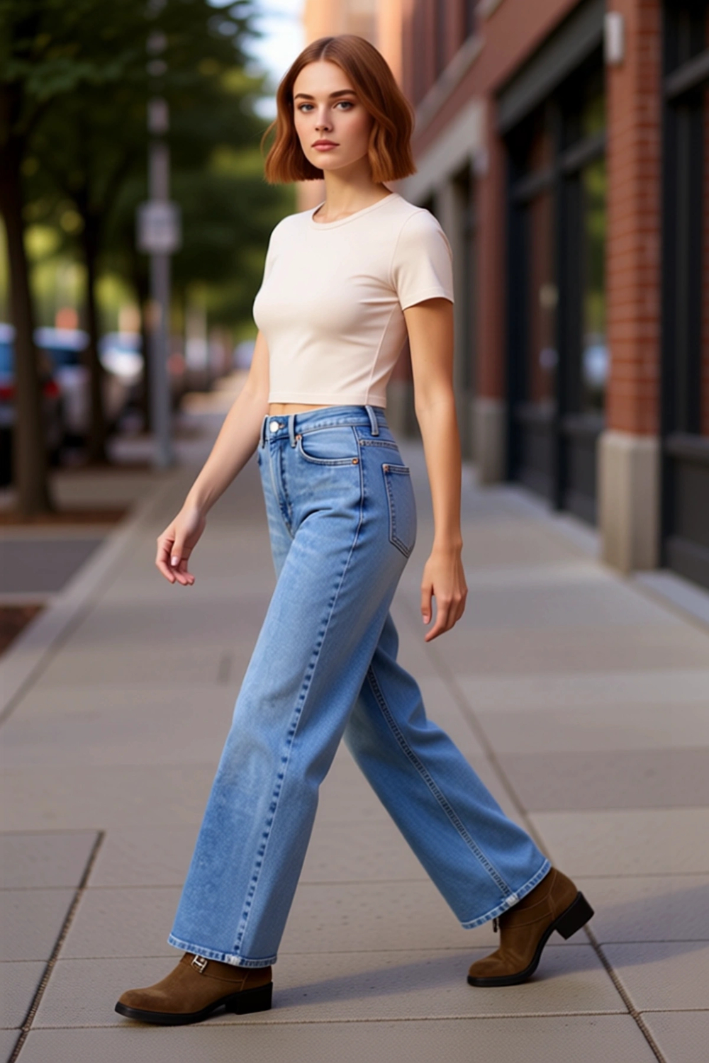 Kadın Wide Leg Denim Pantolon Yüksek Bel Fonksiyonel Dayanıklı Kaliteli Konforlu Estetik Şık