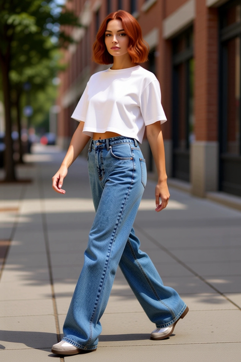 Kadın Wide Leg Yüksek Bel Denim Pantolon Fonksiyonel Dayanıklı Kaliteli Konforlu Estetik Şık