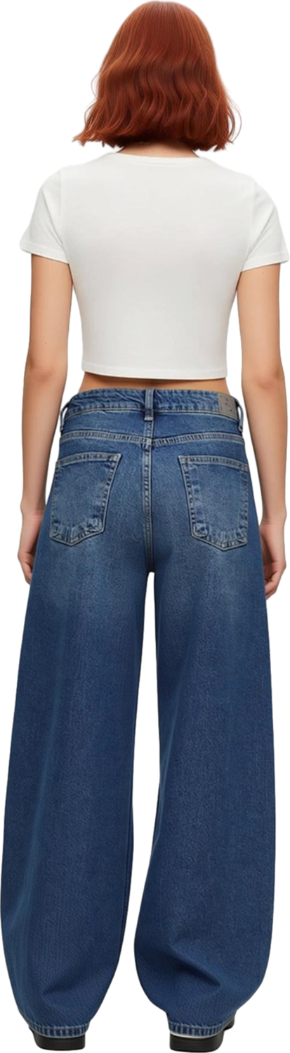 Kadın Comfort Kesim Geniş Paça Jean Pantolon Fonksiyonel Dayanıklı Kaliteli Konforlu Rahat