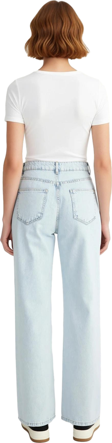 Kadın Açık Wide Leg Kot Pantolon Yüksek Bel Fonksiyonel Dayanıklı Kaliteli Konforlu Modern