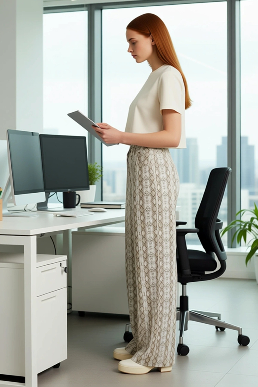 Kadın Yılan Desenli Wide Leg Kot Pantolon Yüksek Bel Fonksiyonel Dayanıklı Kaliteli Modern