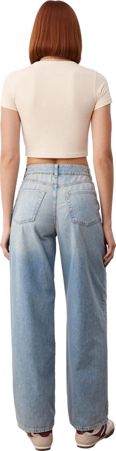 Kadın Geniş Paça Kot Pantolon Yüksek Bel Rahat Kesim Fonksiyonel Dayanıklı Kaliteli Modern