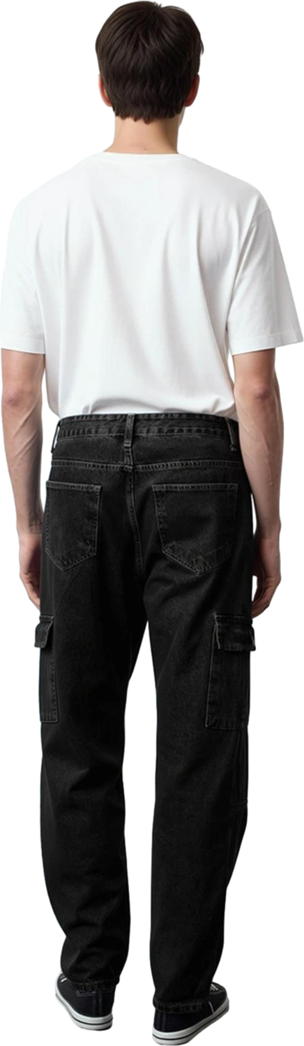 Erkek Geniş Paça Kargo Cep Detaylı Denim Pantolon Fonksiyonel Dayanıklı Kaliteli Konforlu Şık