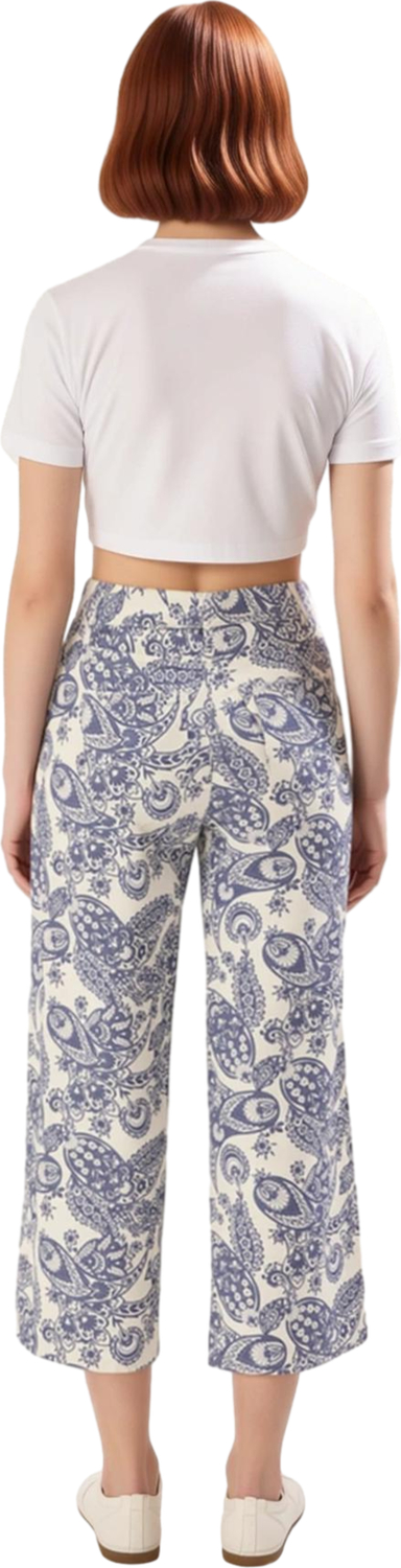 Kadın Etnik Desenli Culotte Denim Pantolon Fonksiyonel Dayanıklı Kaliteli Konforlu Estetik