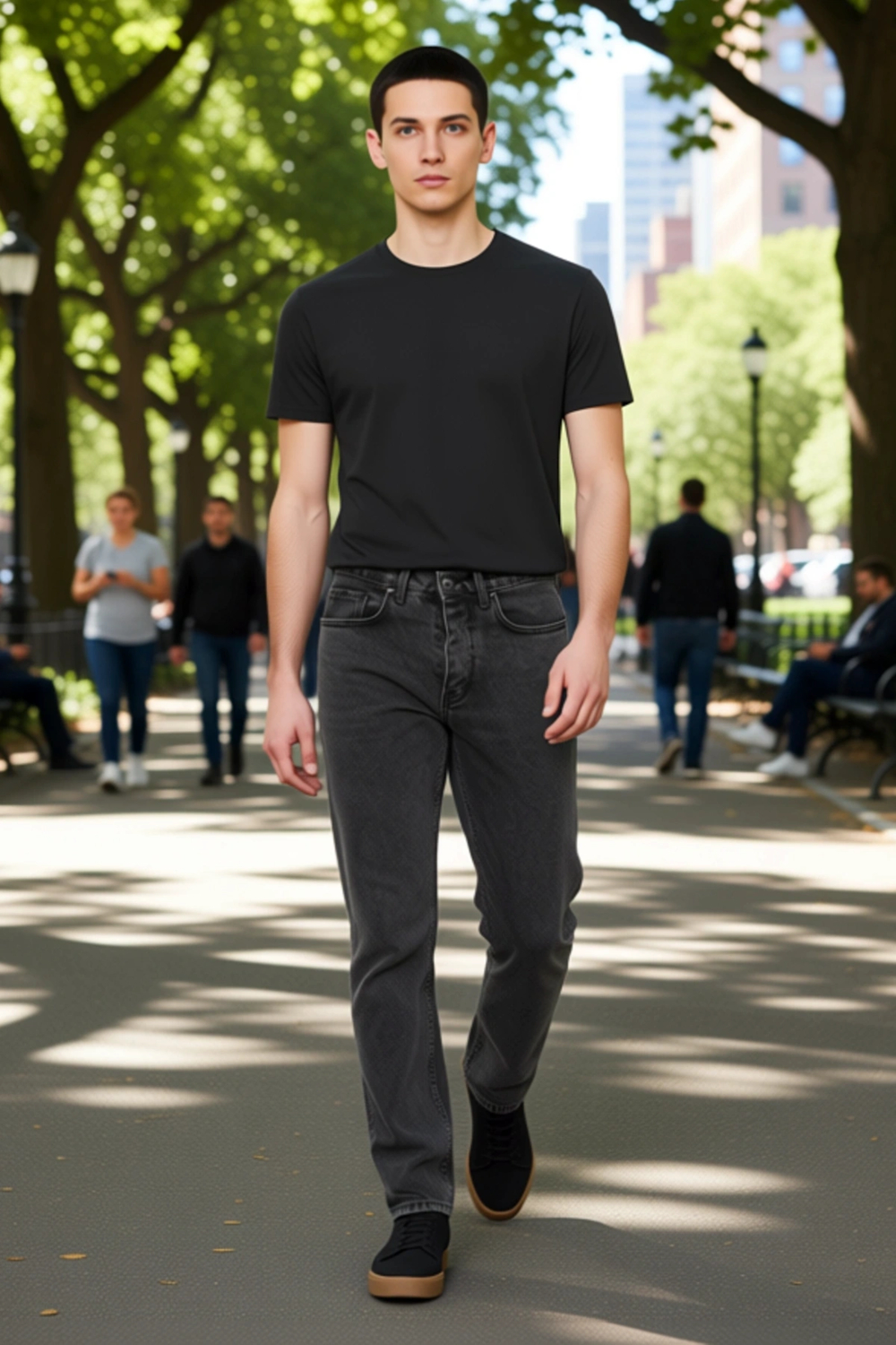Erkek Relaxed Fit Açık Denim Pantolon Fonksiyonel Dayanıklı Kaliteli Konforlu Estetik Spor