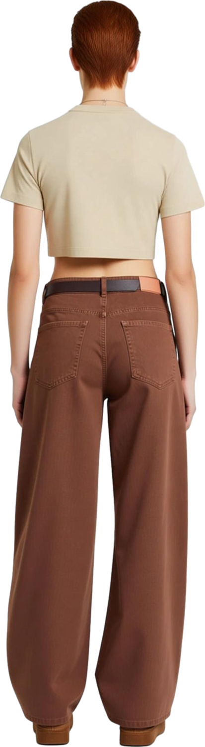 Kadın Düz Kesim Wide Leg Kot Pantolon Kemer Aksesuarlı Fonksiyonel Dayanıklı Kaliteli Spor