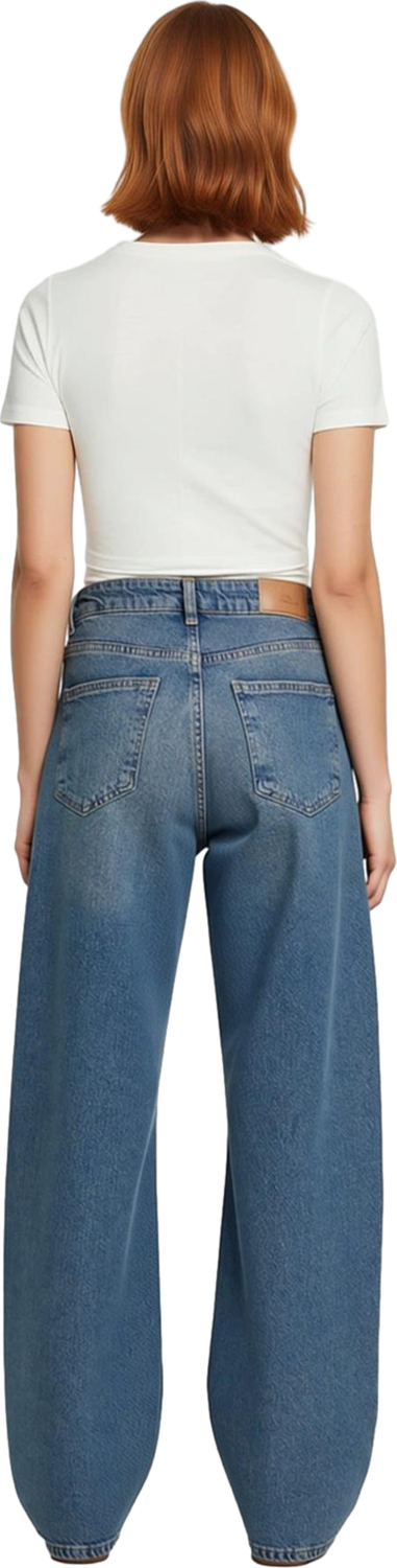 Kadın Wide Leg Esnek Denim Pantolon Fonksiyonel Dayanıklı Kaliteli Konforlu Estetik Modern