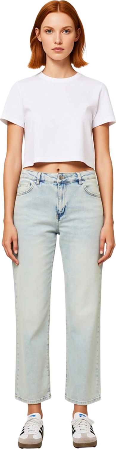 Kadın Açık Düz Kesim Denim Pantolon Fonksiyonel Dayanıklı Kaliteli Konforlu Estetik Modern
