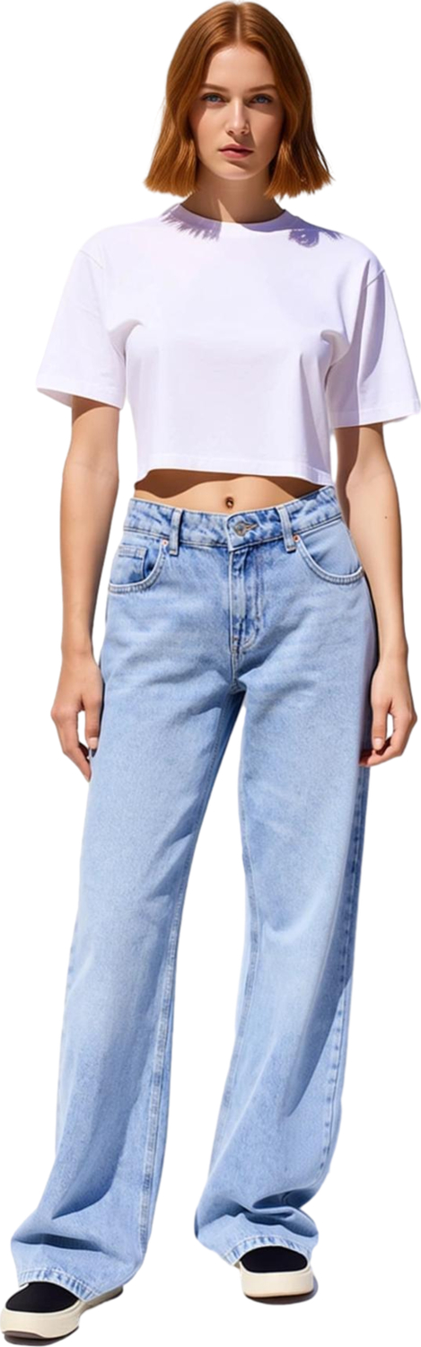 Kadın Düşük Bel Wide Leg Jean Pantolon Fonksiyonel Dayanıklı Kaliteli Konforlu Estetik Şık