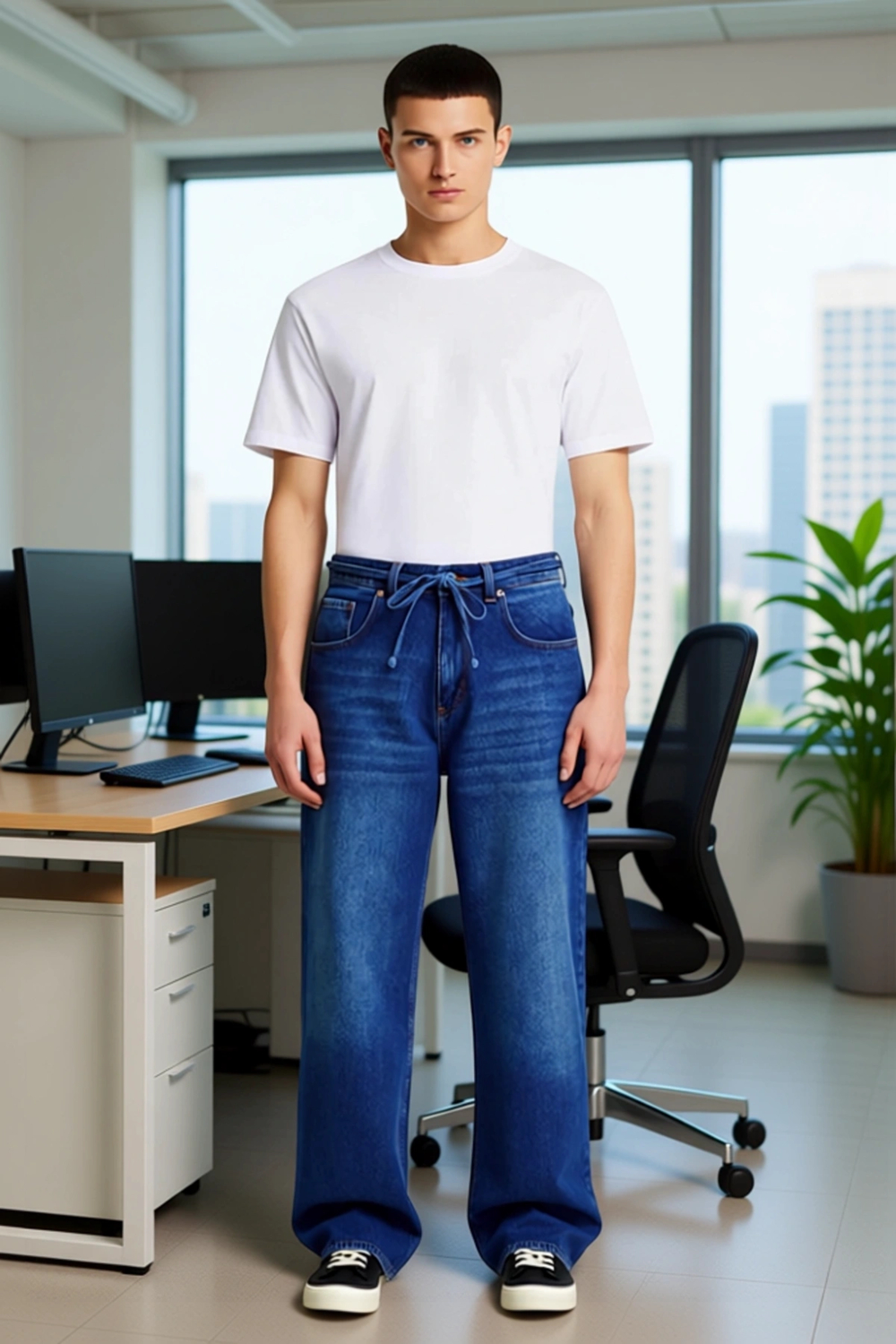 Kadın Bol Kesim Denim Pantolon Fonksiyonel Dayanıklı Kaliteli Konforlu Estetik Premium Şık