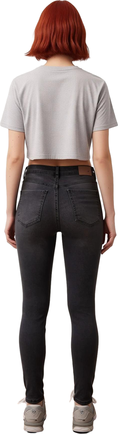 Kadın Yüksek Bel Dar Kesim Denim Pantolon Fonksiyonel Dayanıklı Kaliteli Konforlu Estetik Şık