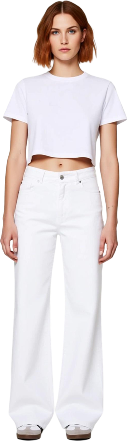 Kadın Wide Leg Denim Pantolon Yüksek Bel Fonksiyonel Dayanıklı Kaliteli Konforlu Estetik Şık