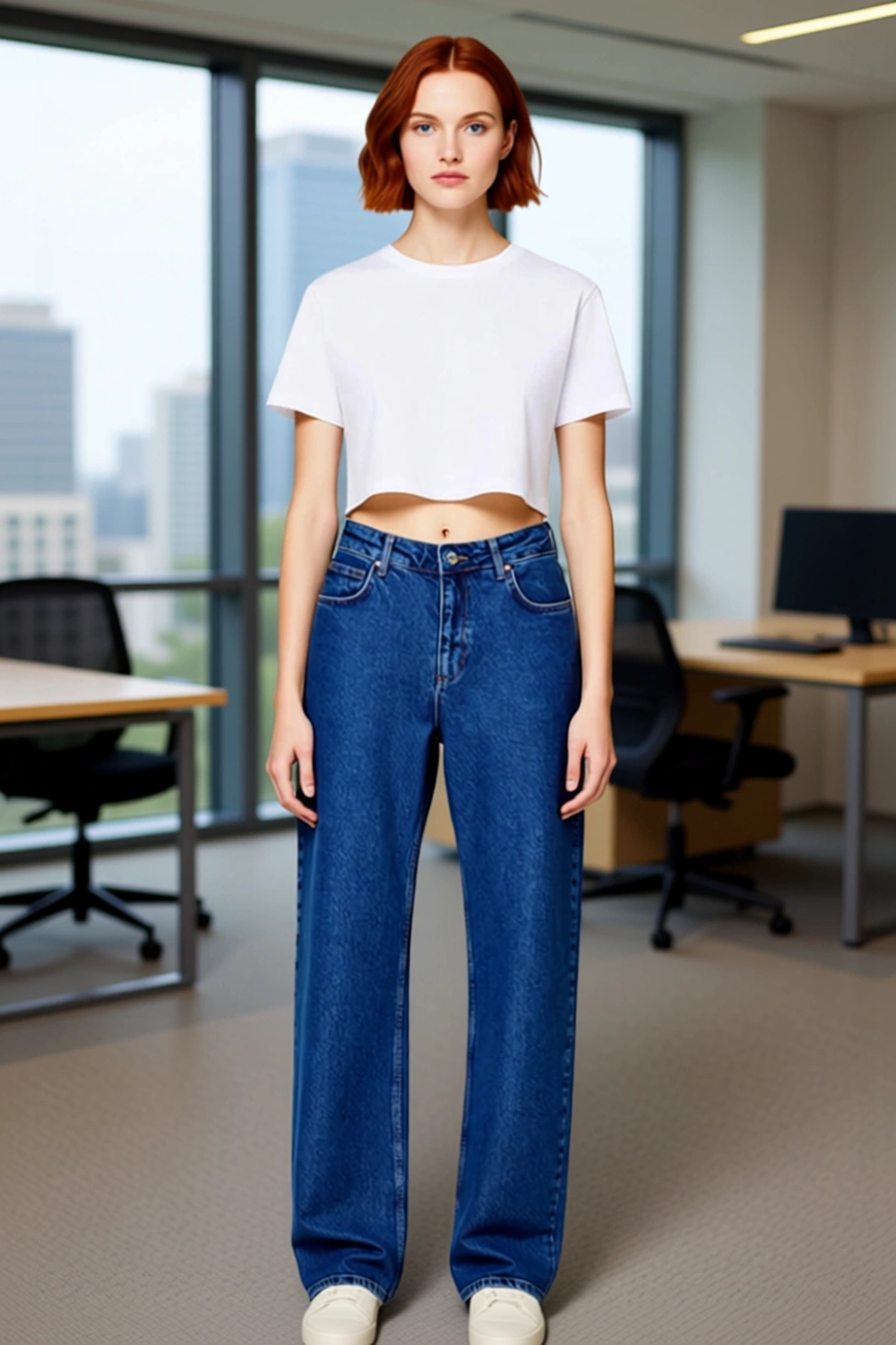 Kadın Comfort Fit Yüksek Bel Geniş Paça Kot Pantolon Fonksiyonel Dayanıklı Kaliteli Modern