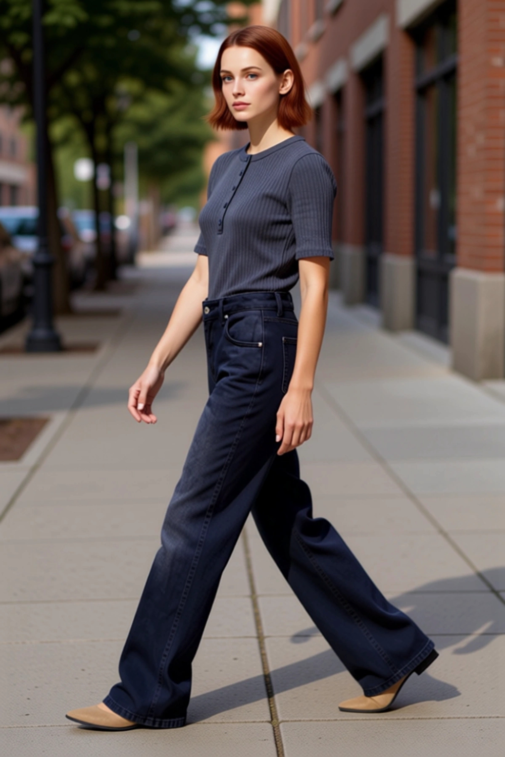 Kadın Wide Leg Denim Pantolon Normal Bel Fonksiyonel Dayanıklı Kaliteli Konforlu Estetik Şık