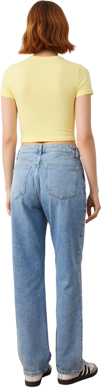 Kadın Düz Kesim Denim Pantolon Fonksiyonel Dayanıklı Kaliteli Konforlu Estetik Premium Şık