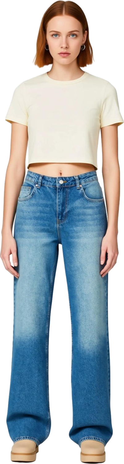 Genç Kadın Wide Leg Denim Pantolon Fonksiyonel Dayanıklı Kaliteli Konforlu Estetik Premium