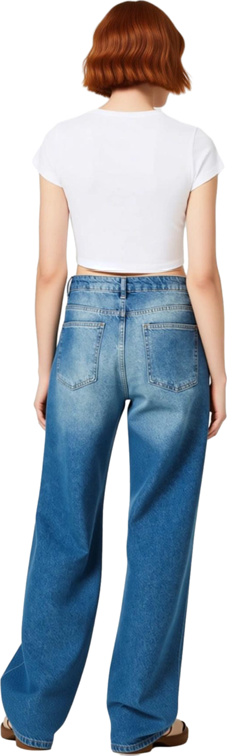 Genç Kadın Wide Leg Denim Pantolon Fonksiyonel Dayanıklı Kaliteli Konforlu Estetik Premium