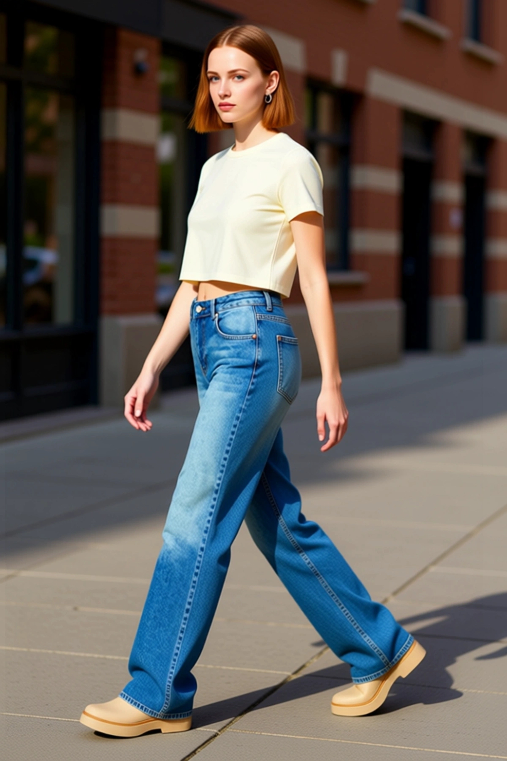 Genç Kadın Wide Leg Denim Pantolon Fonksiyonel Dayanıklı Kaliteli Konforlu Estetik Premium