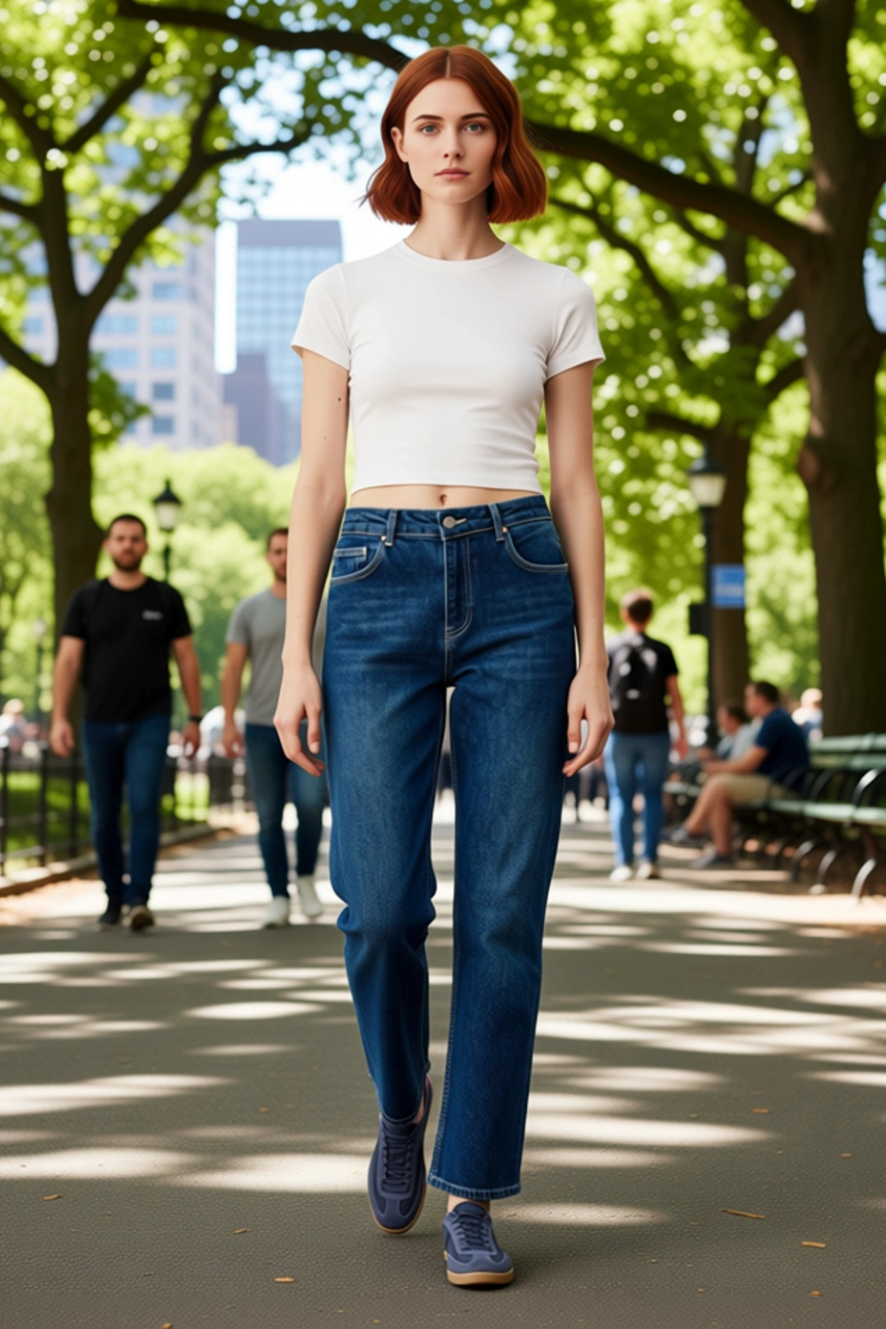Kadın Yüksek Bel Straight Fit Denim Jean Fonksiyonel Dayanıklı Kaliteli Konforlu Estetik Şık