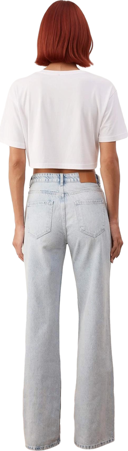Kadın Açık Wide Leg Kemerli Denim Pantolon Fonksiyonel Dayanıklı Kaliteli Konforlu Estetik