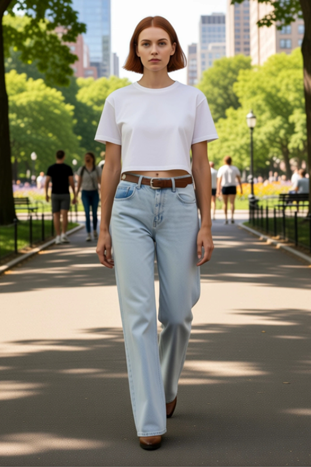 Kadın Açık Wide Leg Kemerli Denim Pantolon Fonksiyonel Dayanıklı Kaliteli Konforlu Estetik