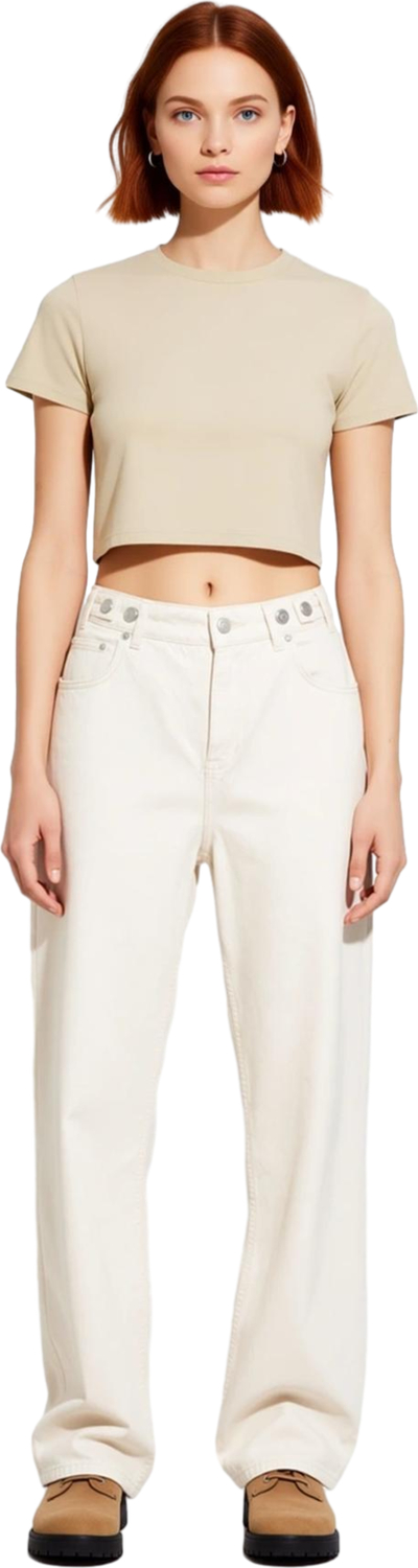 Kadın Yüksek Bel Wide Leg Denim Pantolon Fonksiyonel Dayanıklı Kaliteli Konforlu Estetik Şık