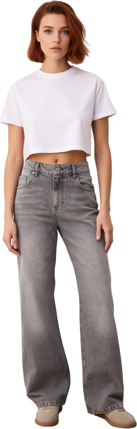 Kadın Wide Leg Yüksek Bel Denim Pantolon Fonksiyonel Dayanıklı Kaliteli Konforlu Estetik Şık