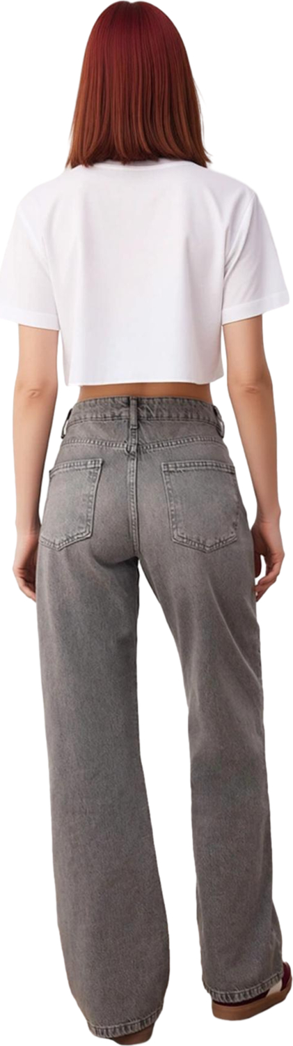 Kadın Wide Leg Yüksek Bel Denim Pantolon Fonksiyonel Dayanıklı Kaliteli Konforlu Estetik Şık