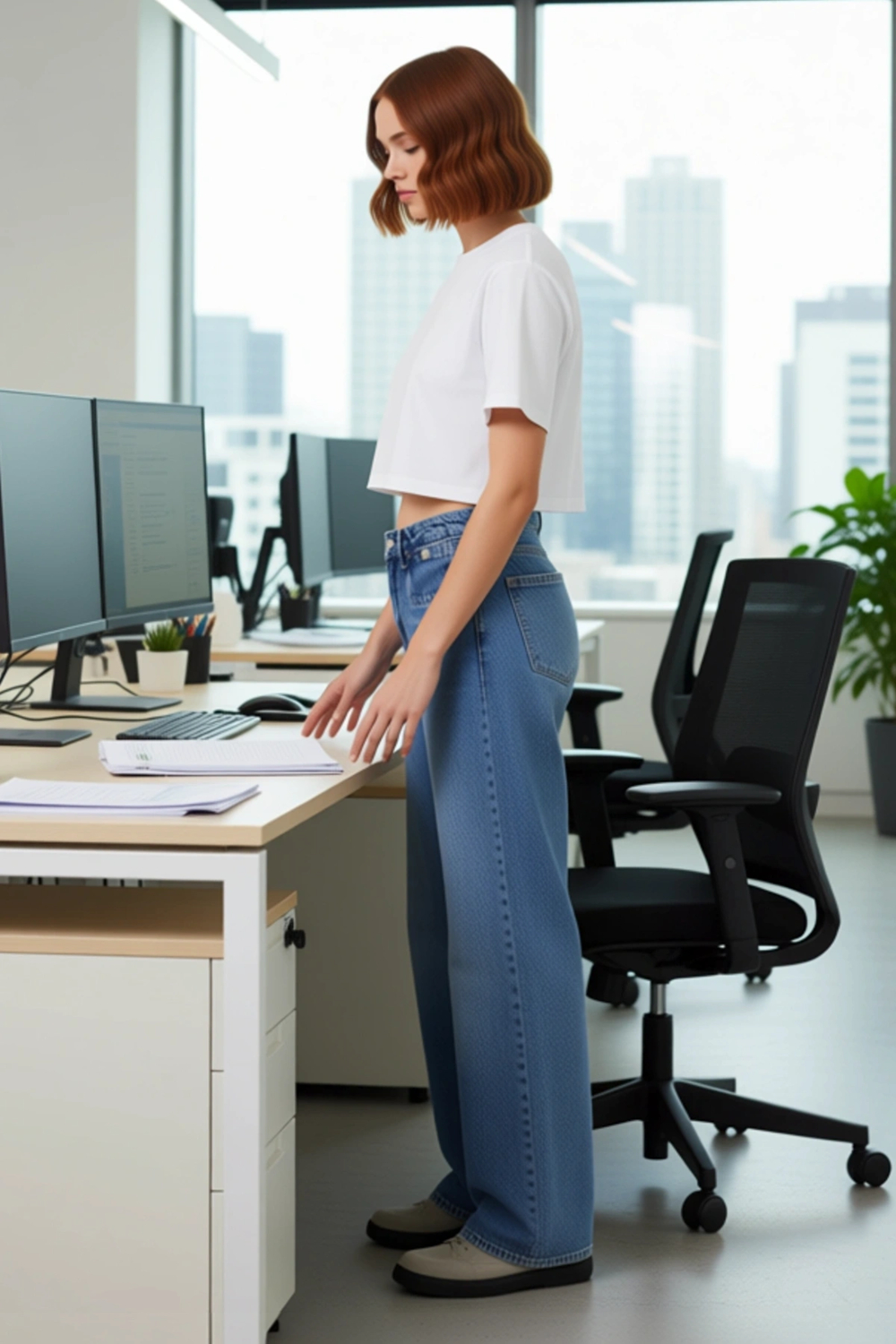 Cool & Comfort Kadın Wide Leg Denim Pantolon Cep Detaylı Fonksiyonel Dayanıklı Kaliteli Şık