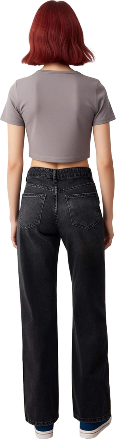 Kadın Wide Leg Denim Pantolon Yüksek Bel Fonksiyonel Dayanıklı Kaliteli Konforlu Estetik Şık