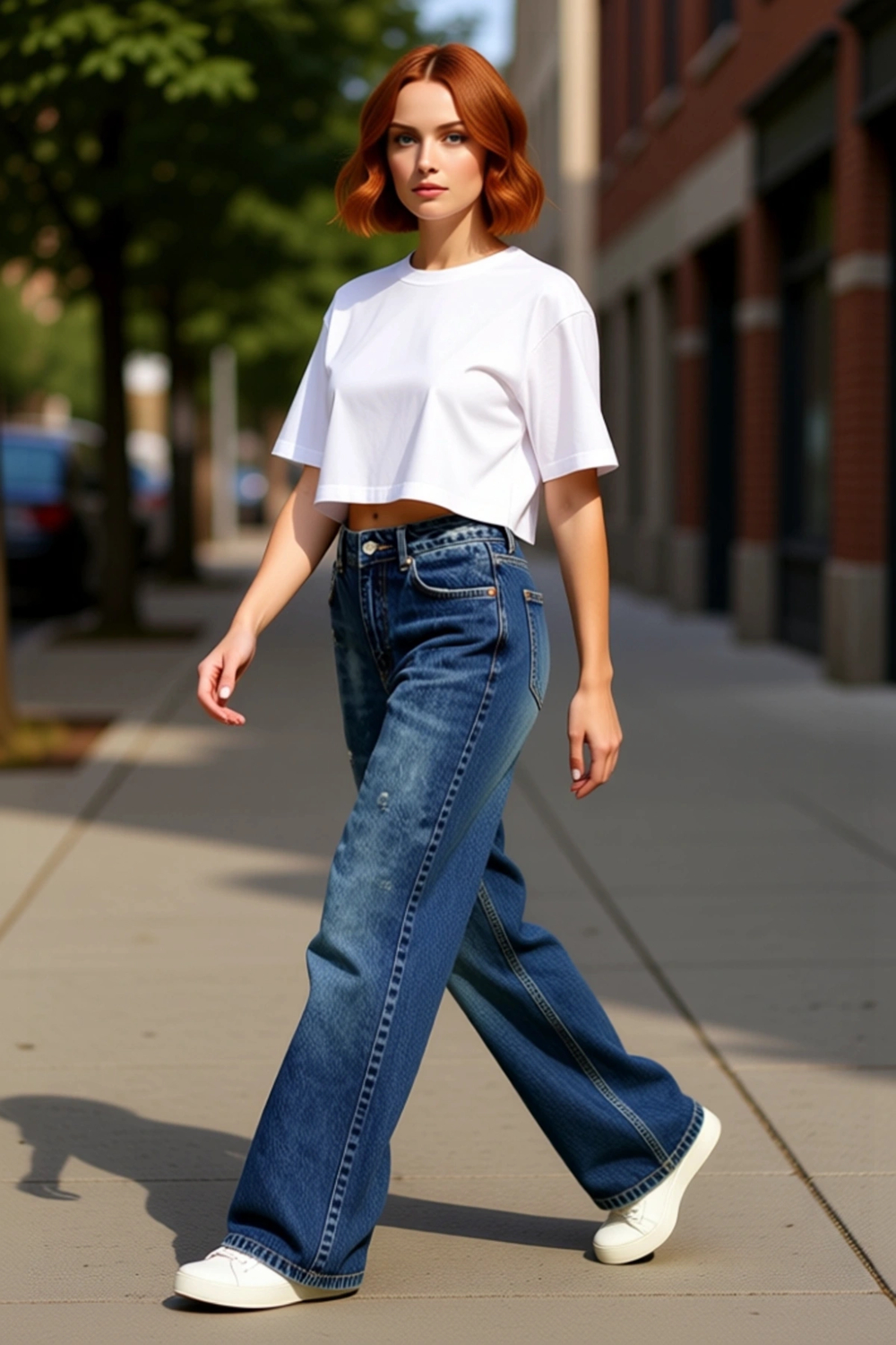 Kadın Yırtıklı Wide Leg Denim Pantolon Fonksiyonel Dayanıklı Kaliteli Konforlu Estetik Şık