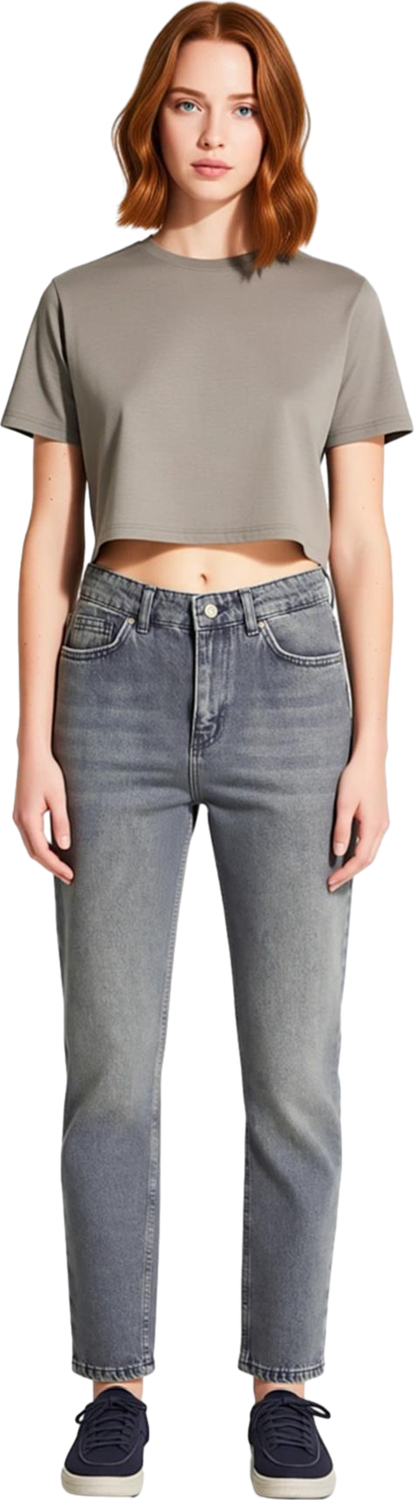 Kadın Yüksek Bel Geniş Paça Denim Pantolon Fonksiyonel Dayanıklı Kaliteli Konforlu Estetik