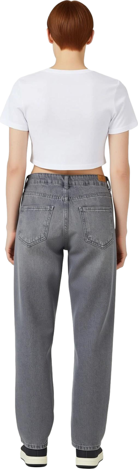 Kadın Yüksek Bel Geniş Paça Denim Pantolon Fonksiyonel Dayanıklı Kaliteli Konforlu Estetik