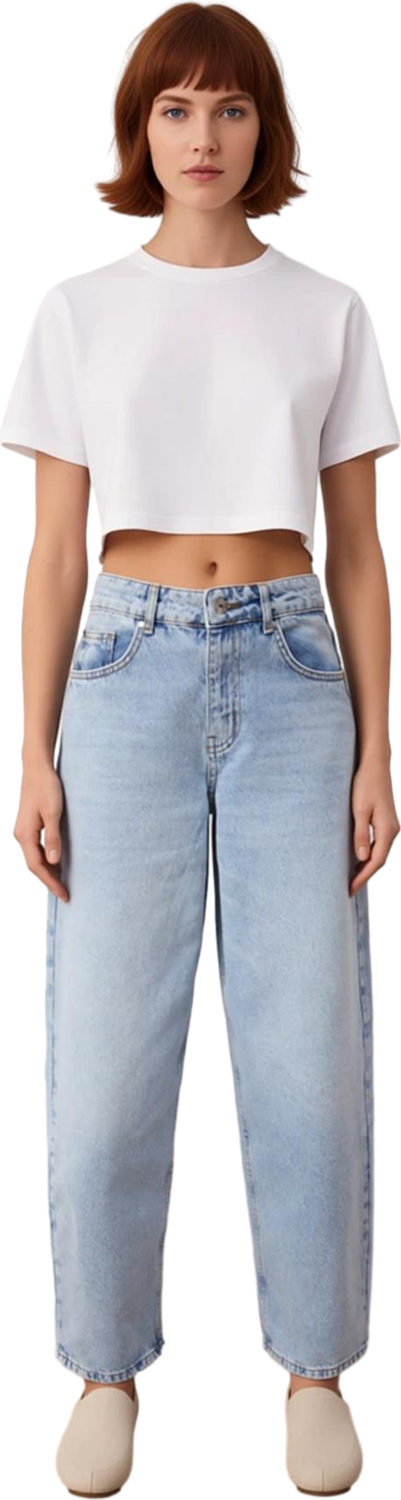 Kadın Açık Relaxed Fit Denim Pantolon Fonksiyonel Dayanıklı Kaliteli Konforlu Estetik Spor