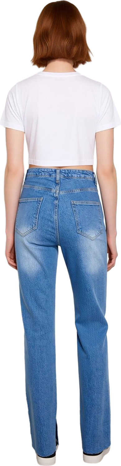 Kadın Denim Flare Jean Yüksek Bel 5 Cep Esnek Günlük Ve Şık Kombinler Yaz Aylarının Vazgeçilmezi