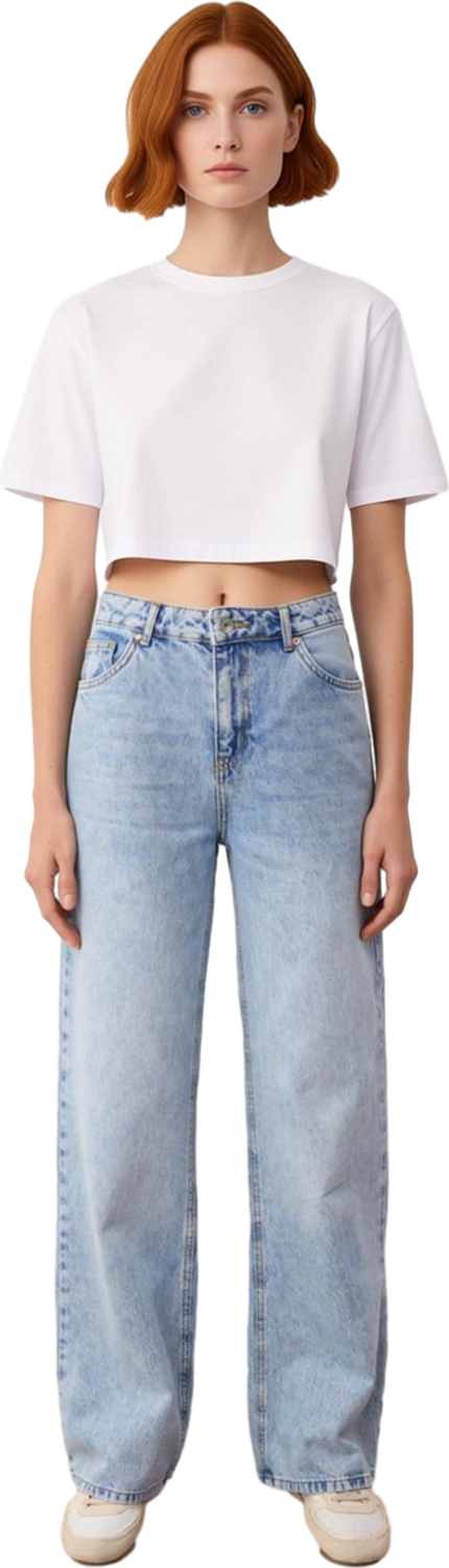 Kadın Moda Geniş Paça Yüksek Bel Kot Pantolon Fonksiyonel Dayanıklı Kaliteli Konforlu Spor
