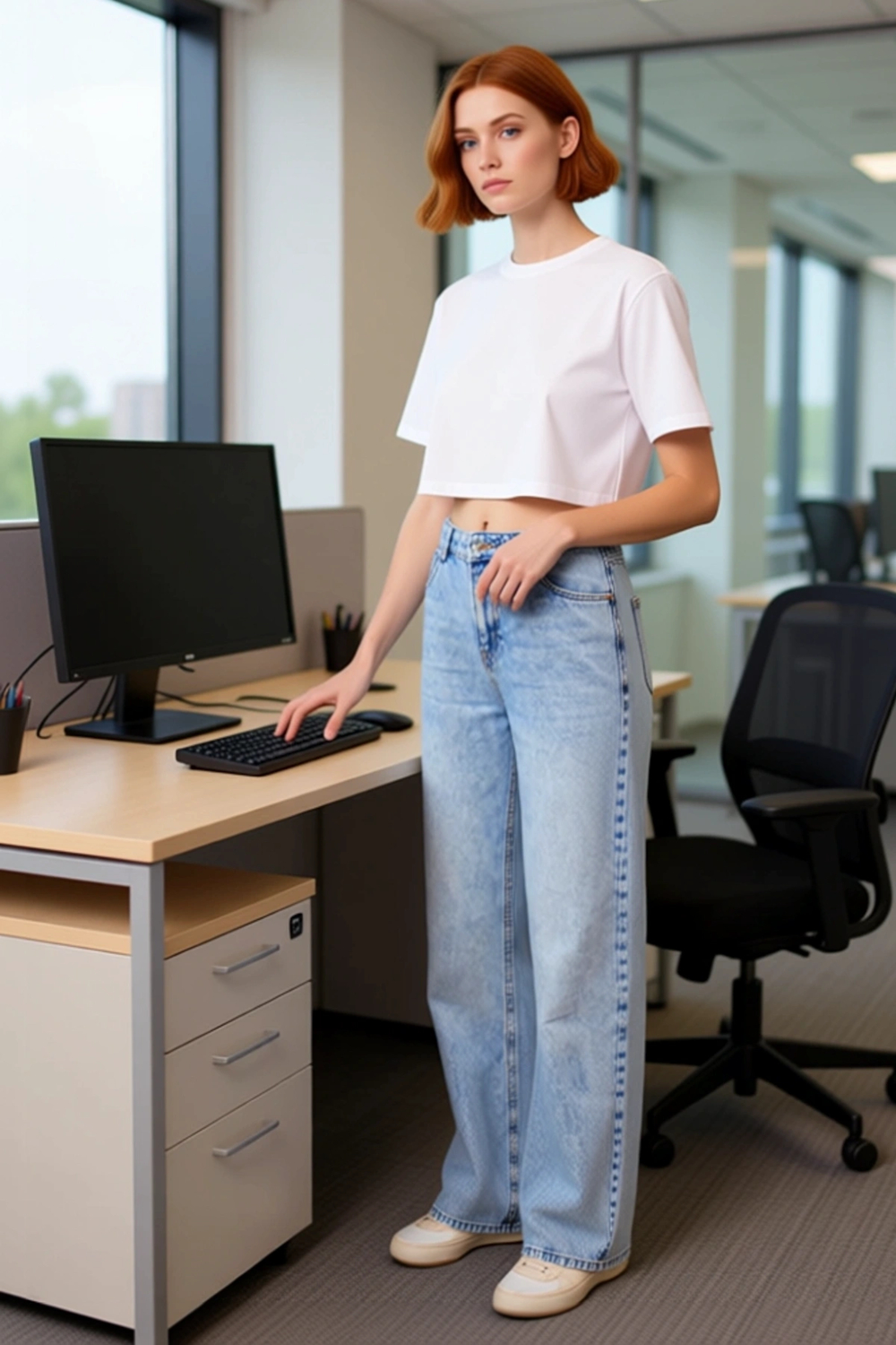 Kadın Moda Geniş Paça Yüksek Bel Kot Pantolon Fonksiyonel Dayanıklı Kaliteli Konforlu Spor