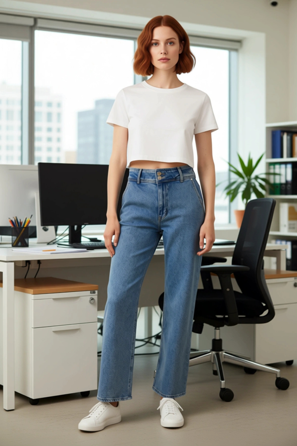 Kadın Comfort Straight Denim Pantolon Yüksek Bel Fonksiyonel Dayanıklı Kaliteli Konforlu Şık