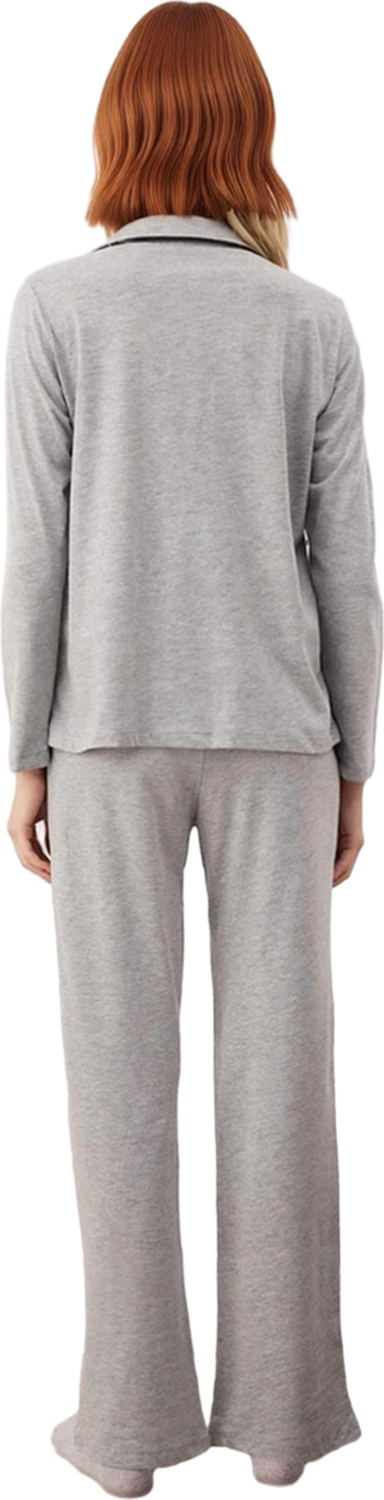 Kadın Baskılı Gömlek Yaka Pijama Takımı Fonksiyonel Dayanıklı Kaliteli Konforlu Estetik Şık