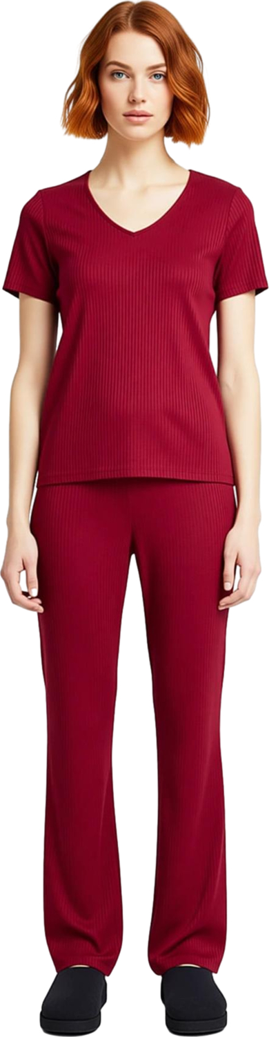 Kadın V Yaka Örme Pijama Takımı Fonksiyonel Dayanıklı Kaliteli Konforlu Estetik Premium Şık